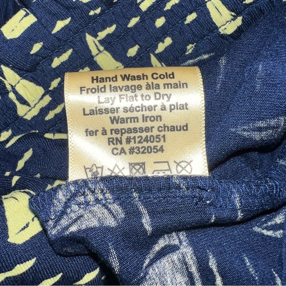 Porridge Anthropologie Chartreuse Sailboats on Navy with a Bow NWT Sz M Ret $98 - Picture 7 of 8